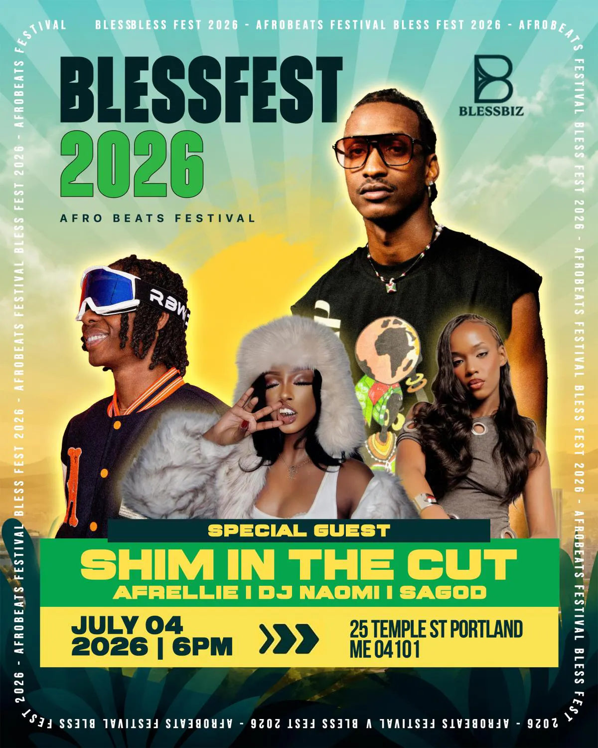 BLESSFEST 2026: Afro Beat Festival w /  Shim In The Cut, Afrellie, DJ Naomi, Sagod