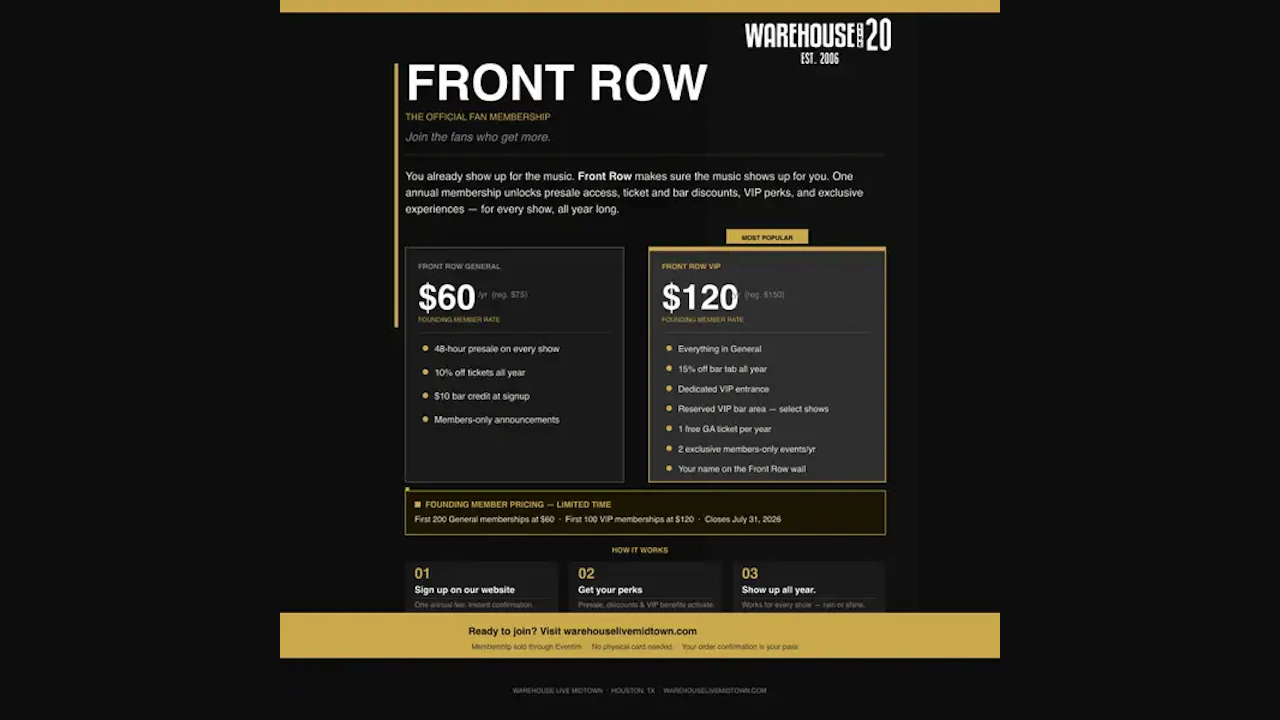 Front Row Membership 2026-2027