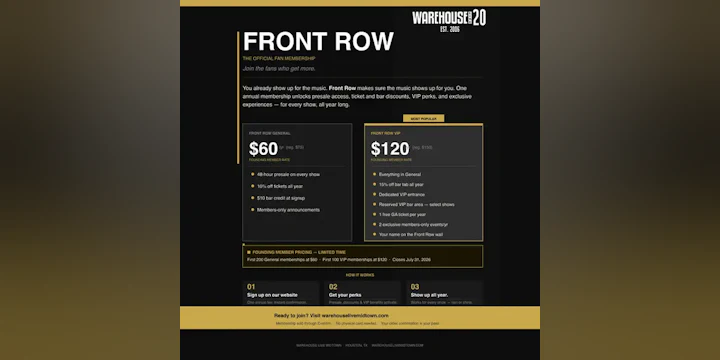 Front Row Membership 2026-2027