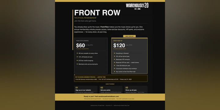 Front Row Membership 2026-2027