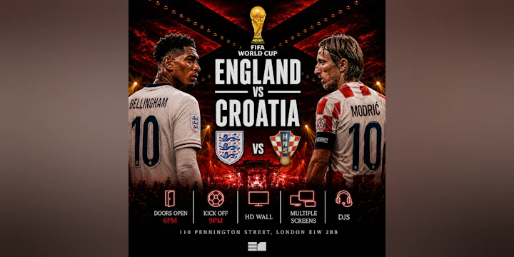 England vs Croatia - Game on. Party after