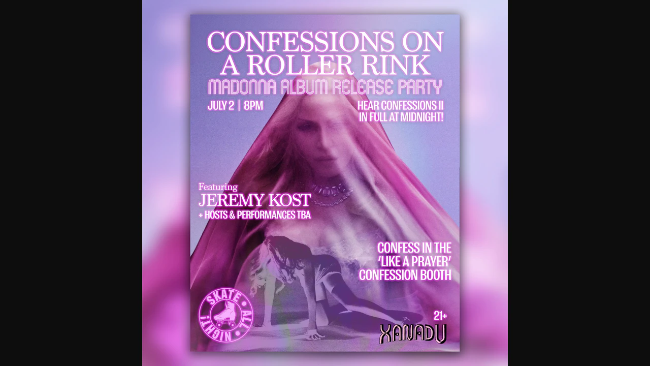 "Confessions on a Roller Rink": Madonna Album Release Party (skate all night)