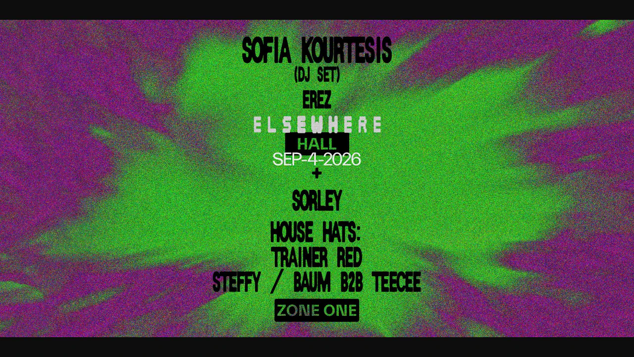 Sofia Kourtesis (DJ Set), Sorley, EREZ, House Hats: Trainer RED + more