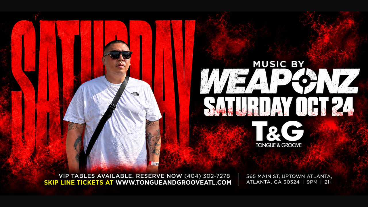 Satrday Night with DJ Weaponz & Meddi at T&g