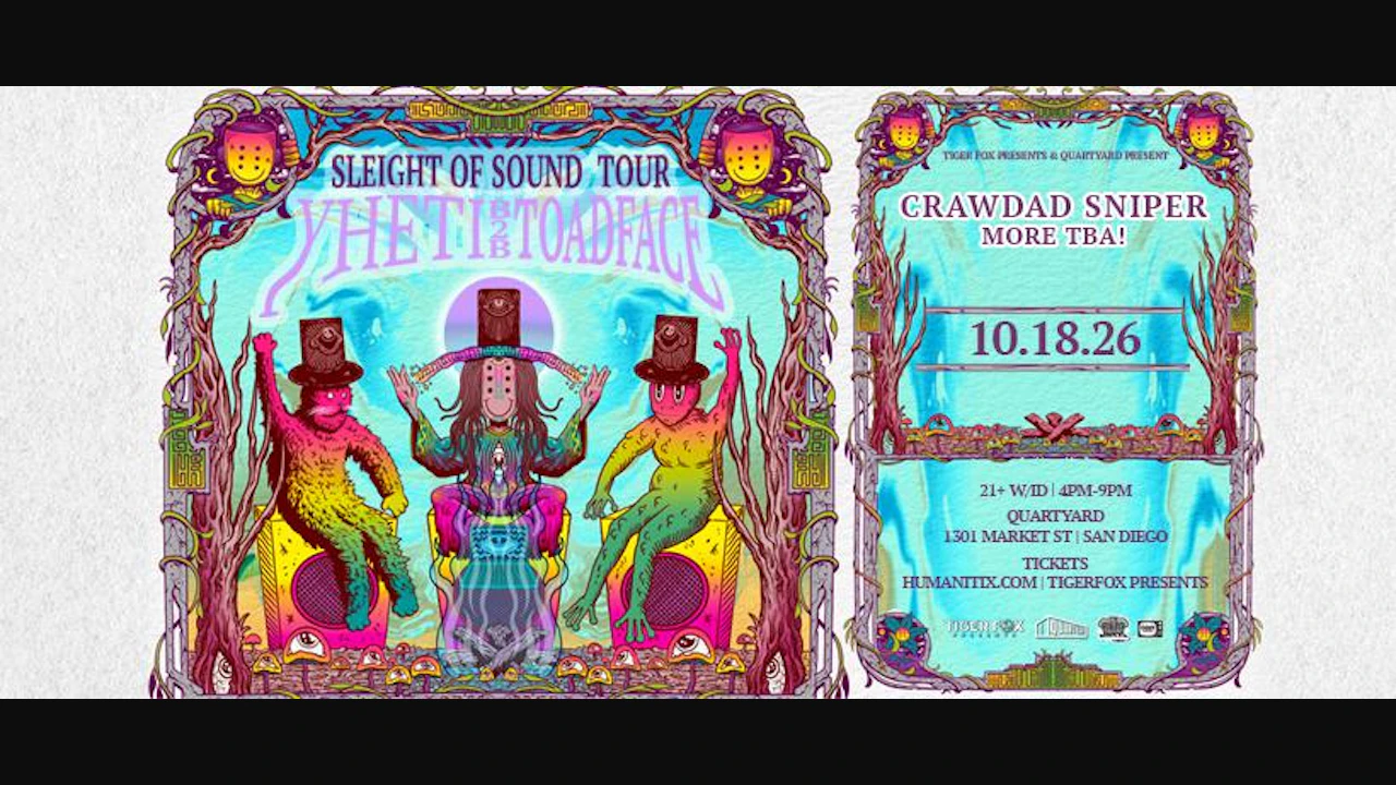 TIGER FOX Presents: Sleight of Sound Tour w Yheti B2B Toadface