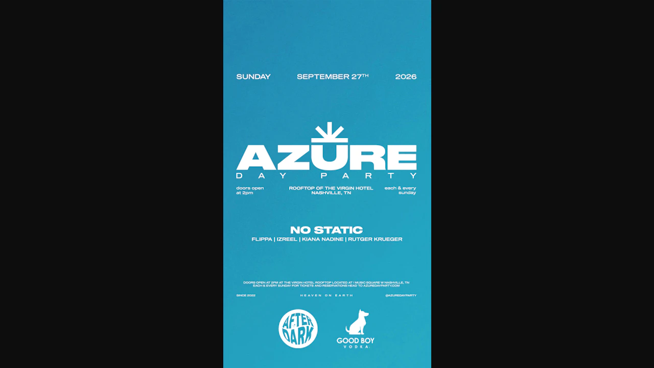 Azure Day Party Nashville September 27th - No Static