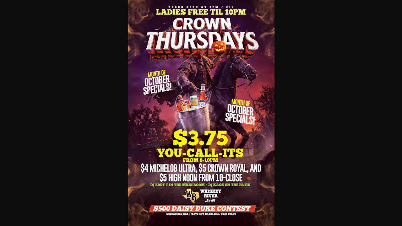 Thursday - Crown Thursday - Month of October Specials