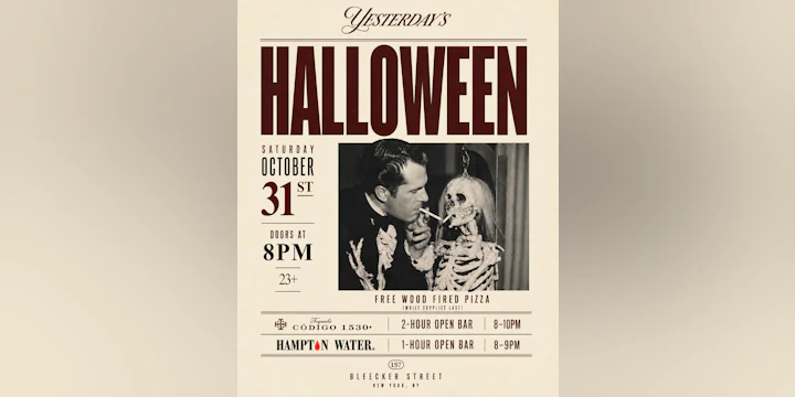 Yesterday’s Halloween: Tequila & Rosé Open Bar & Pizza — Oct 31