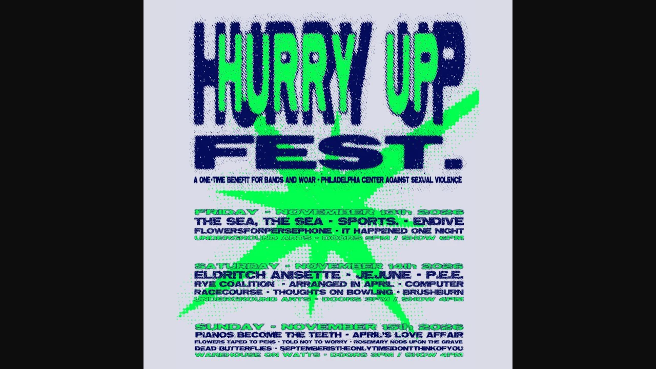 Hurry Up Fest: A One-Time Benefit for Bands and WOAR - Philadelphia Center Against Sexual Violence