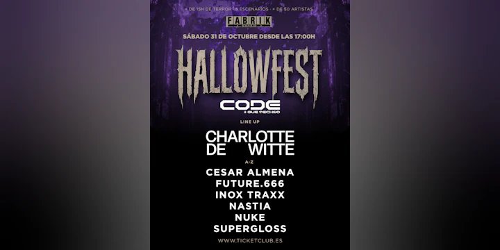 Hallowfest at Fabrik with Charlotte de Witte