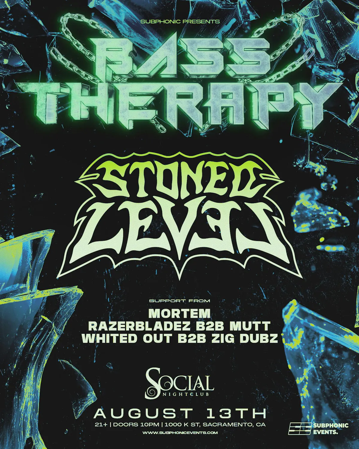 Bass Therapy Ft. Stoned Level, Mortem, Razerbladez B2B Mutt, Whited Out B2B Zig Dubz
