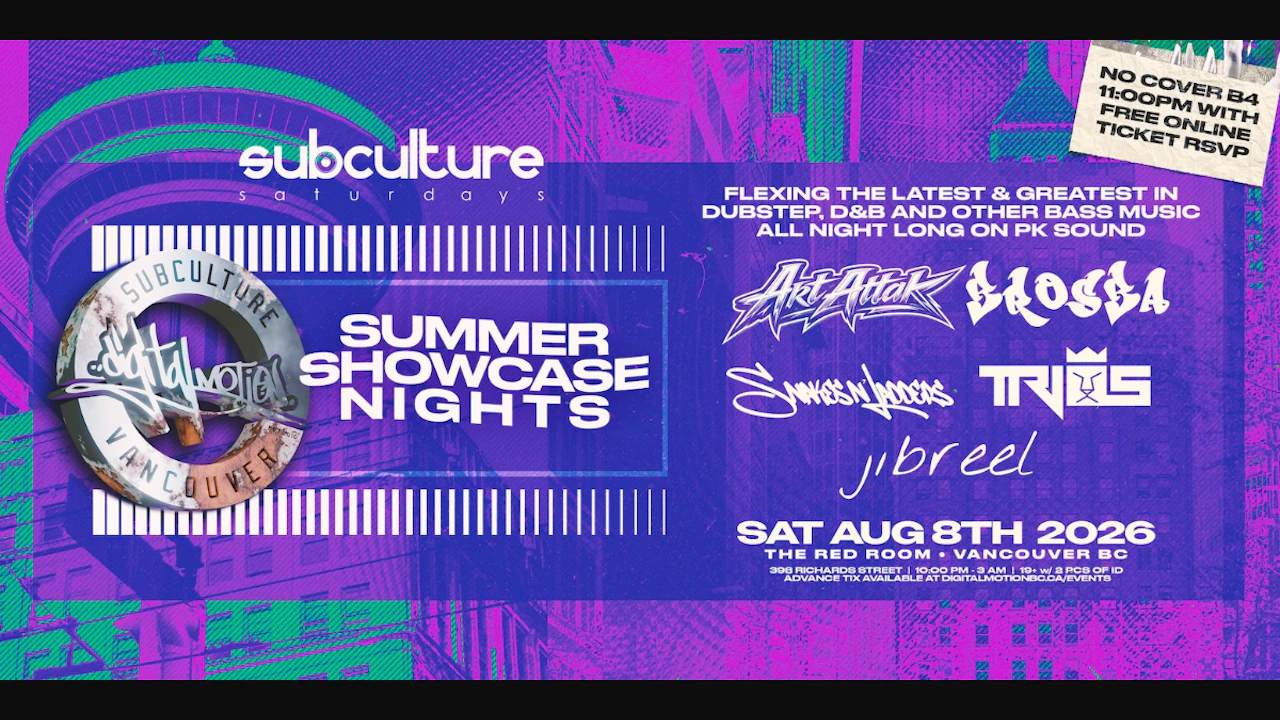 Summer showcase nights at SUBculture Saturdays