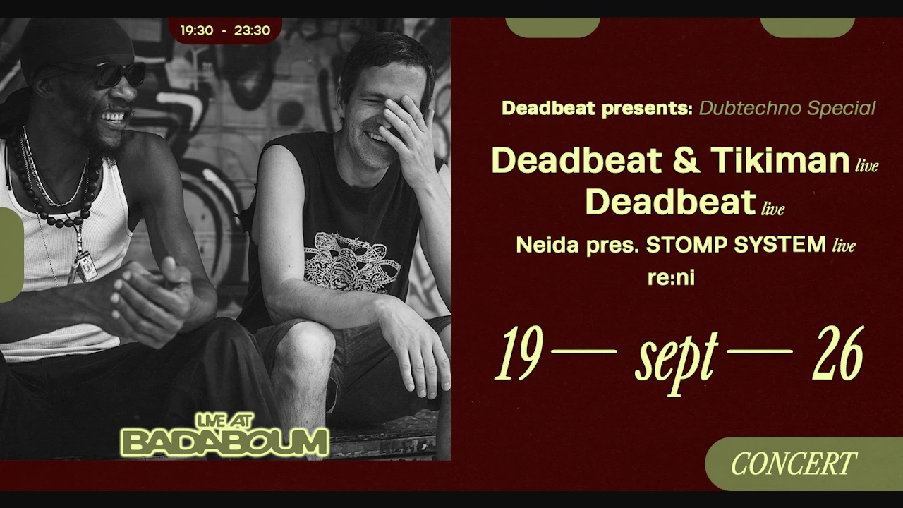 Deadbeat Dubtechno Special: Tikiman live, Neida live, re:ni