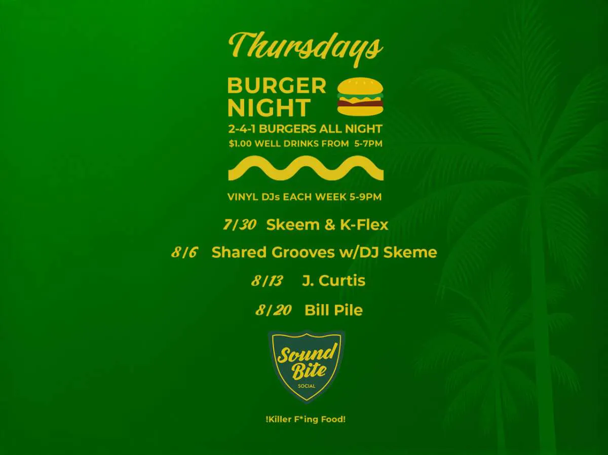 Burger Night - Shared Grooves w/DJ Skeme