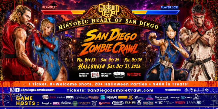 2026 San Diego Zombie Crawl | 2 Halloween Weekends: Oct 23, 24, 30, 31!
