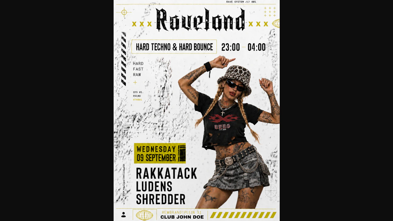 RAVELAND: Hard Techno & Hard Bounce w/ RAKKATACK, Ludens & Shredder