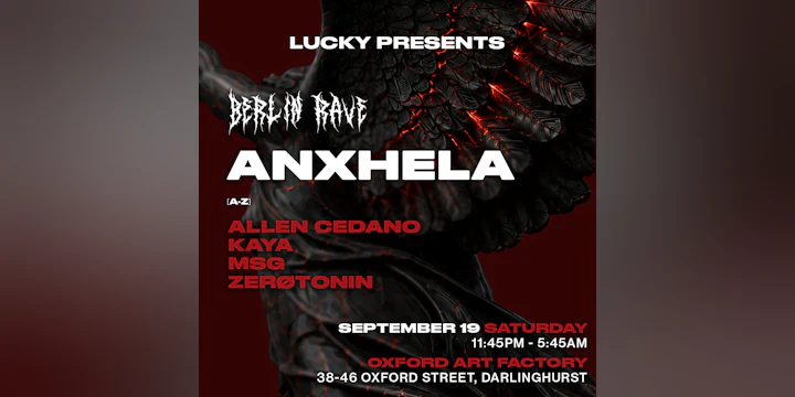 Berlin Rave (Sydney) ft ANXHELA (Italy)