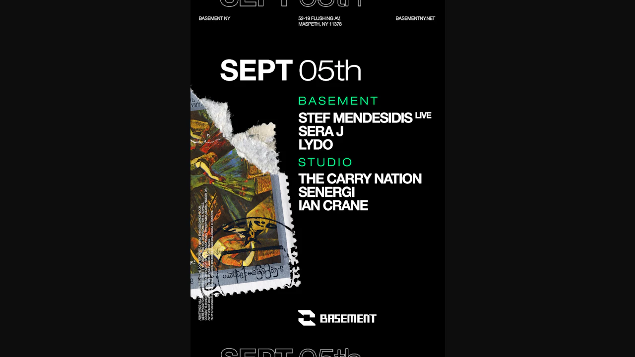 Stef Mendesidis live / Sera J / LYDO / The Carry Nation / SENERGI / Ian Crane