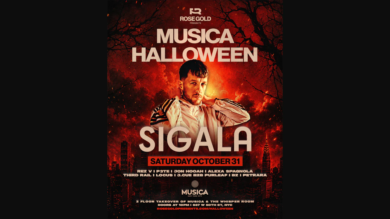 Sigala Halloween at Musica NYC — Oct 31