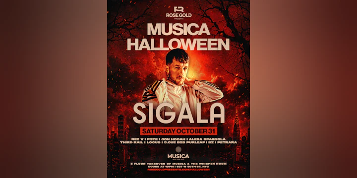 Sigala Halloween at Musica NYC — Oct 31