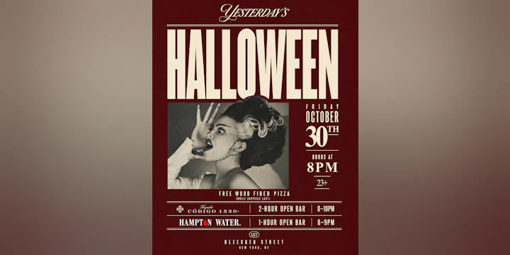 Yesterday’s Halloween: Tequila & Rosé Open Bar & Pizza — Oct 30
