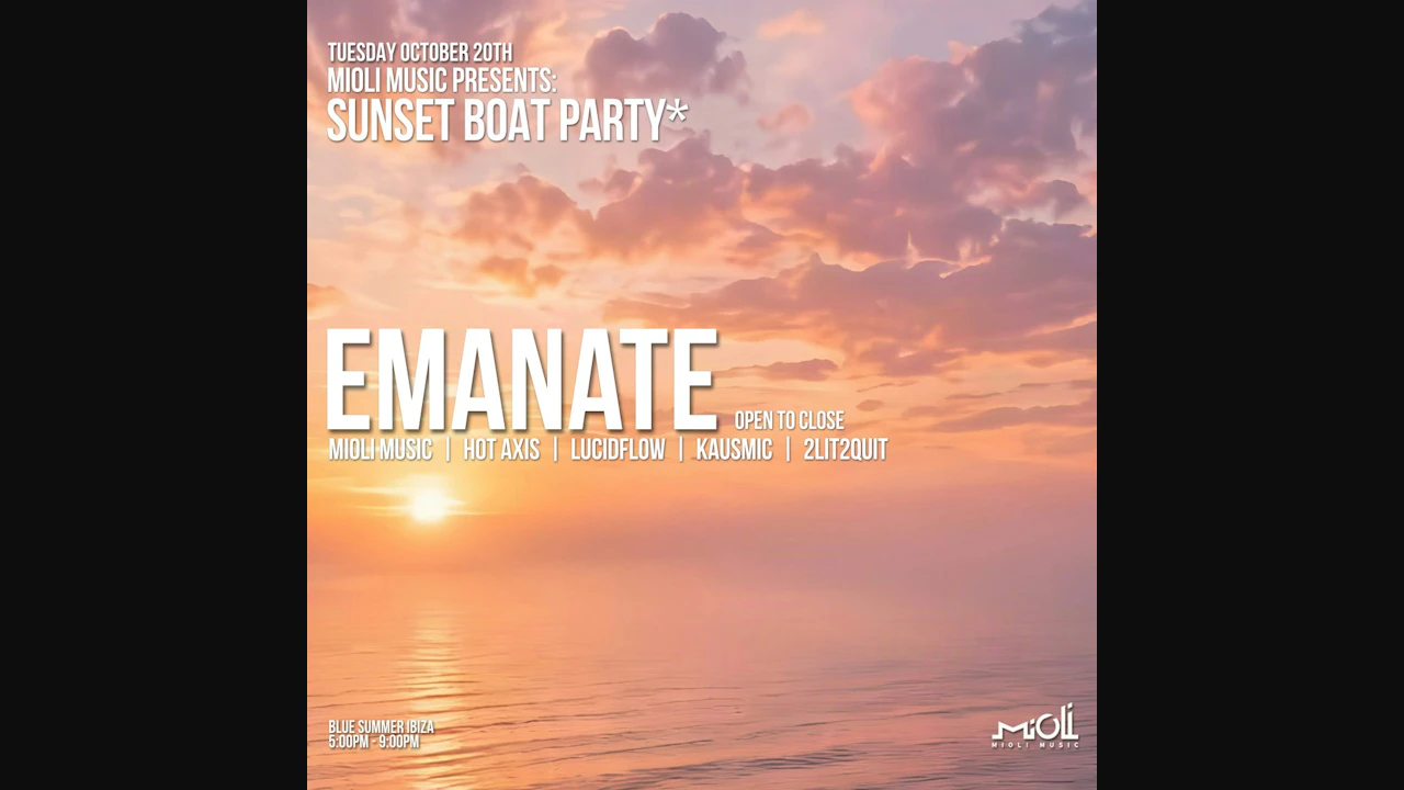 Mioli Music: Sunset Boat Party w/ Emanate