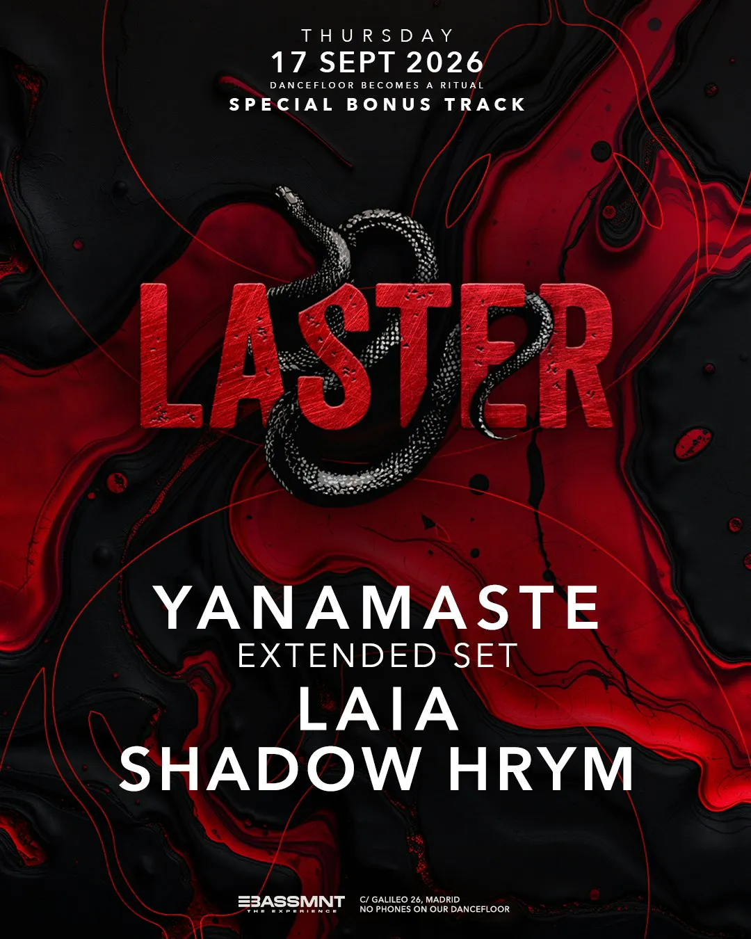 Laster Club presents YANAMASTE [Extended Set], LAIA & SHADOW HRYM