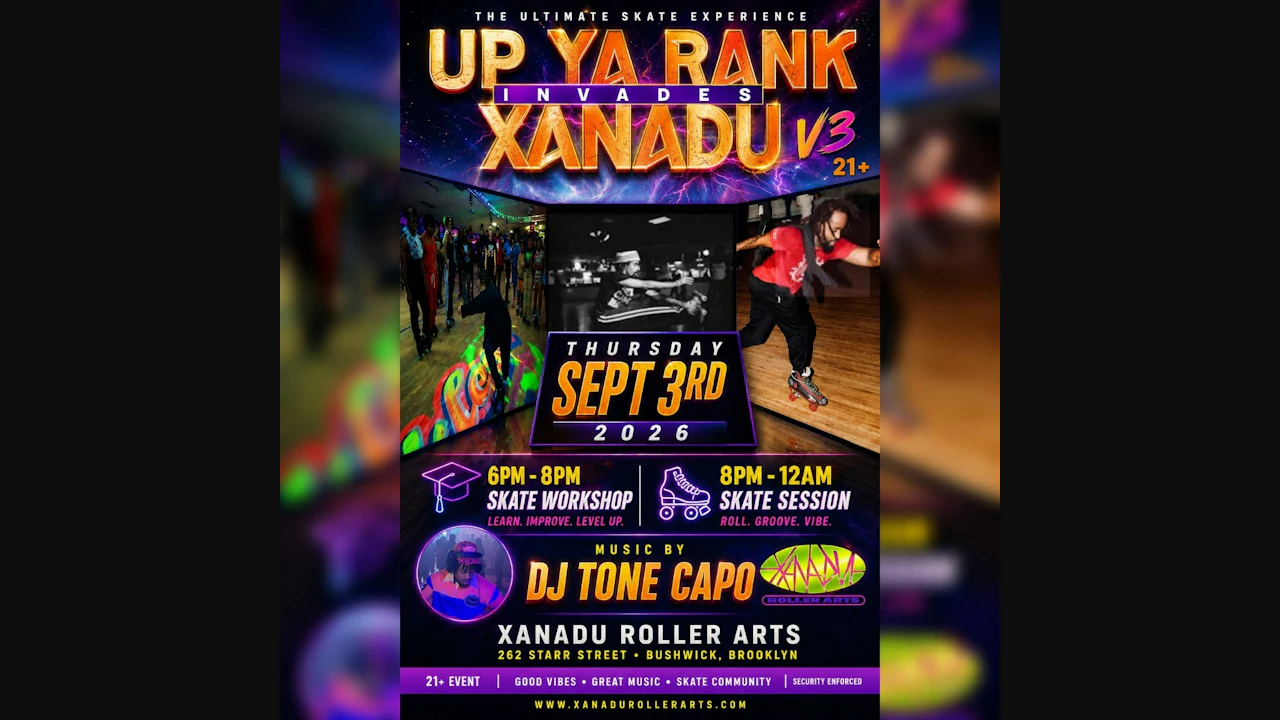 "Up Ya Rank" Invades Xanadu (workshop + skate)
