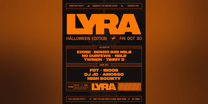 Lyra Halloween at Magic Hour Rooftop NYC — Oct 30
