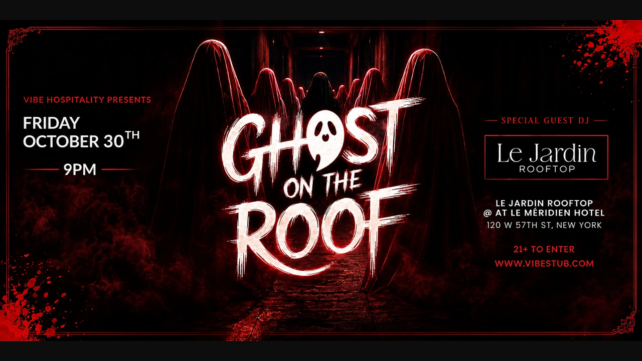 Ghost On The Roof — #1 Halloween Party in NYC @ Le Jardin Rooftop