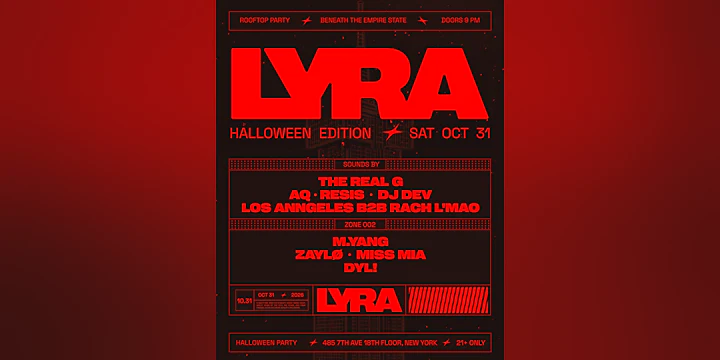 Lyra Halloween at Magic Hour Rooftop NYC — Oct 31
