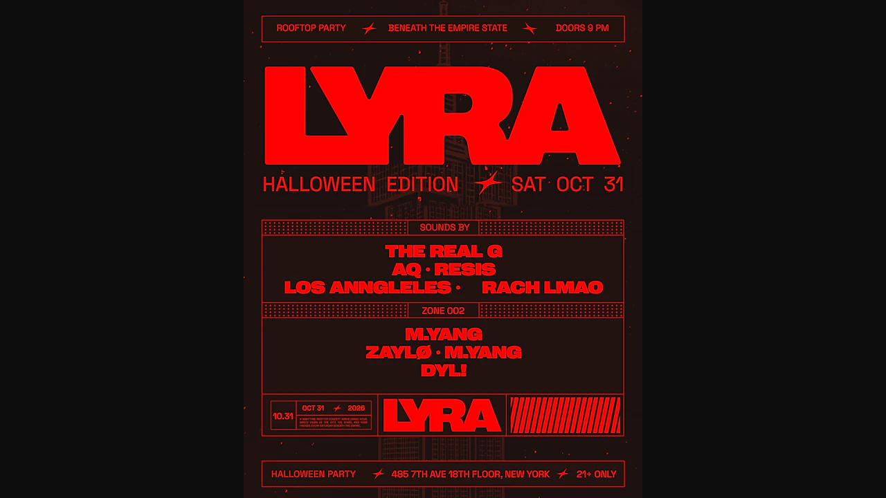 Lyra Halloween at Magic Hour Rooftop NYC — Oct 31
