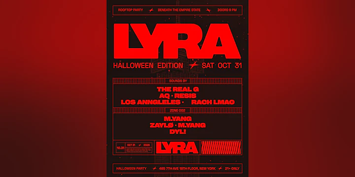 Lyra Halloween at Magic Hour Rooftop NYC — Oct 31