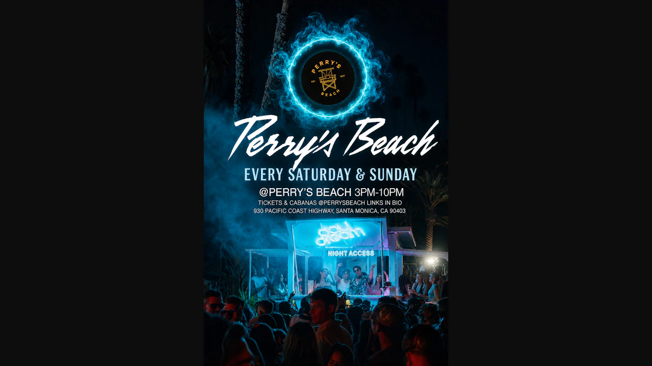 Perry’s Beach Club • Santa Monica Beach Sat, Sep 19th