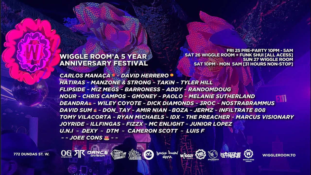 Wiggle Room's 5 Year Anniversary Festival (Pre Party + 31-Hour Main Event)