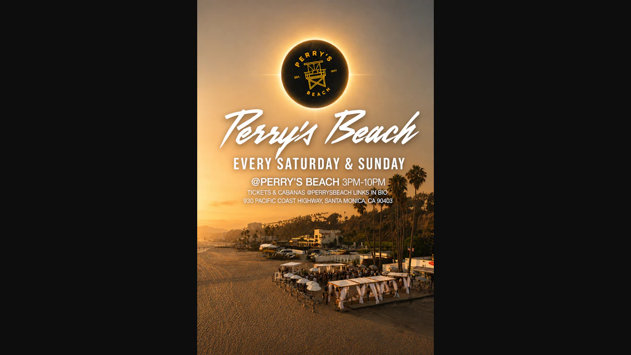 Perry’s Beach Club • Santa Monica Beach Sun, Sep 20th