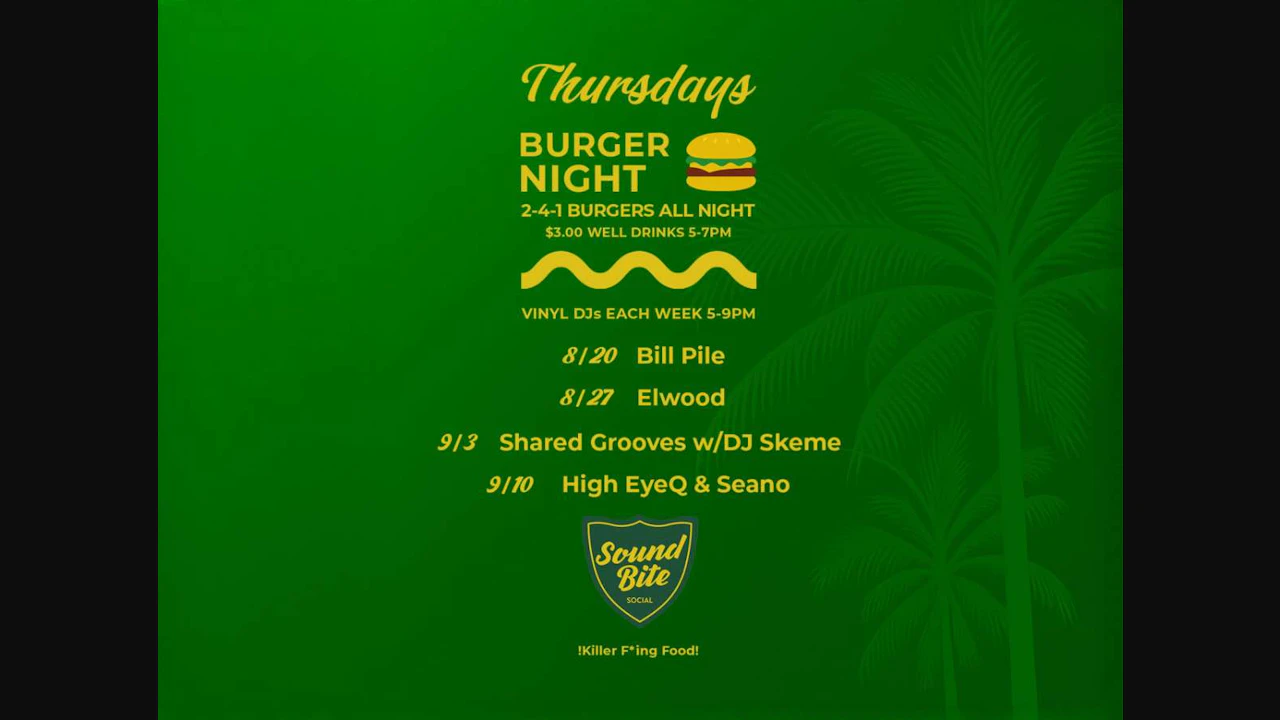 Burger Night - Shared Grooves w/DJ Skeme