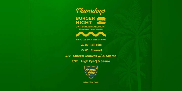 Burger Night - Shared Grooves w/DJ Skeme