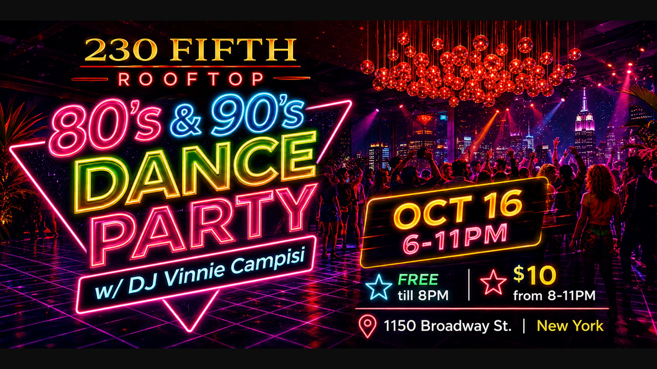 80s and 90s Dance Party | FREE ADMISSION valid until 8PM