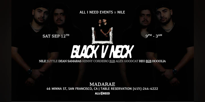 Tech & Latin House Duo BLACK V NECK