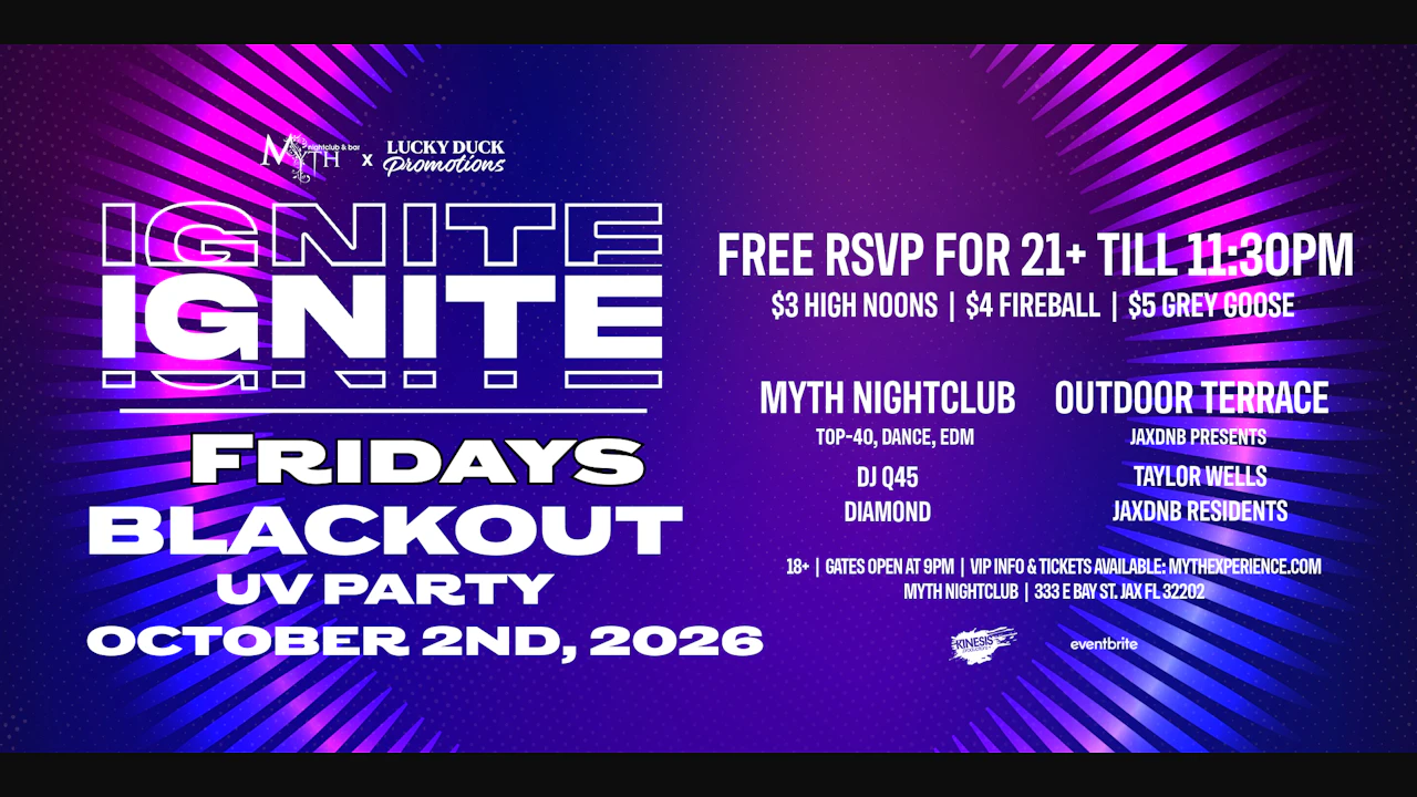 Myth Nightclub Presents: Ignite Fridays- BLACKOUT • UV Party