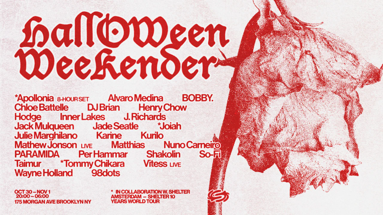 Halloween Weekender:Apollonia, PARAMIDA, Mathew Jonson+more