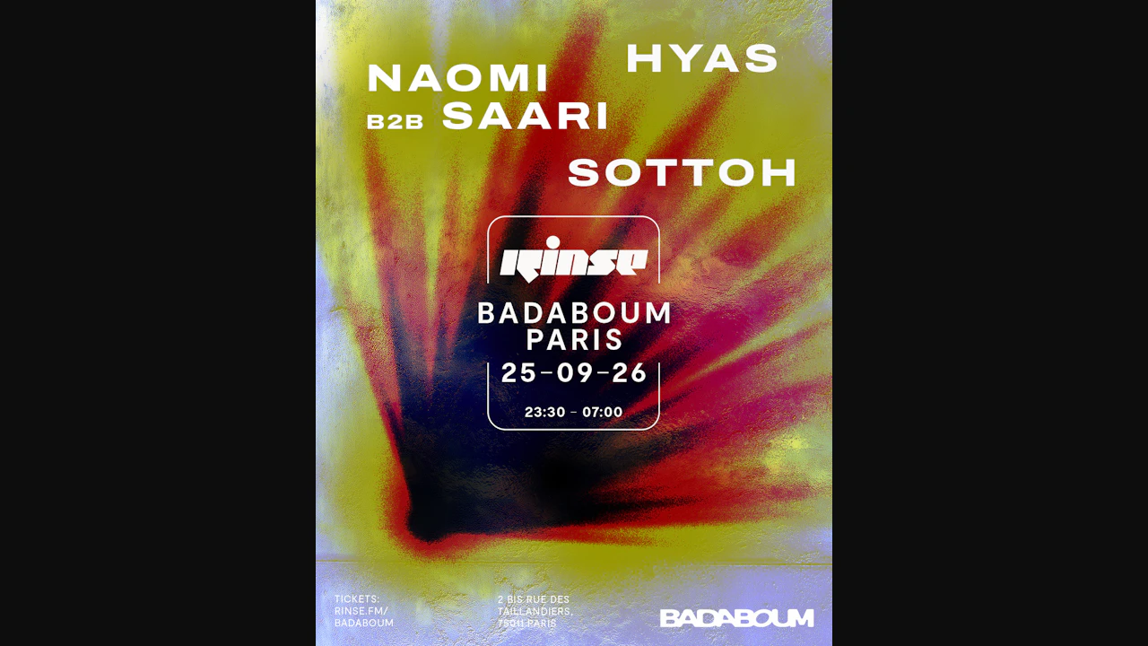 Rinse: Hyas, Naomi b2b Saari, Sottoh