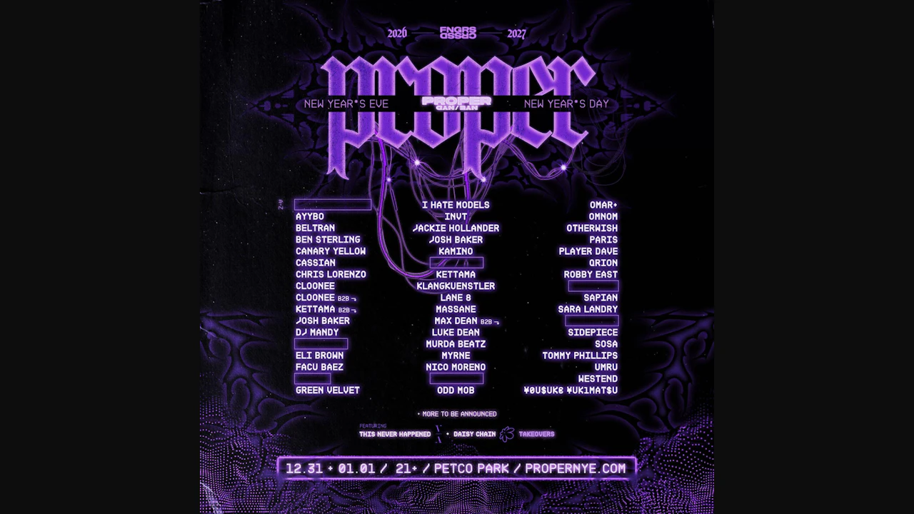 Fngrs Crssd Presents Proper Nye/nyd 2027