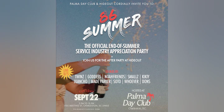 86 Summer - The Official End-of-Summer Service Industry Appreciation Party