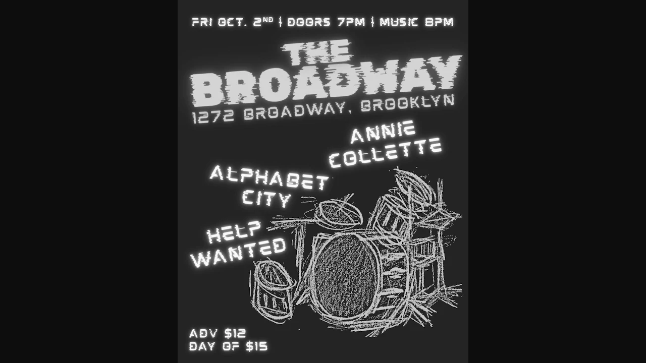 Annie Collette w/ Alphabet City + Help Wanted
