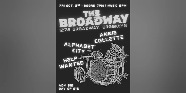 Annie Collette w/ Alphabet City + Help Wanted