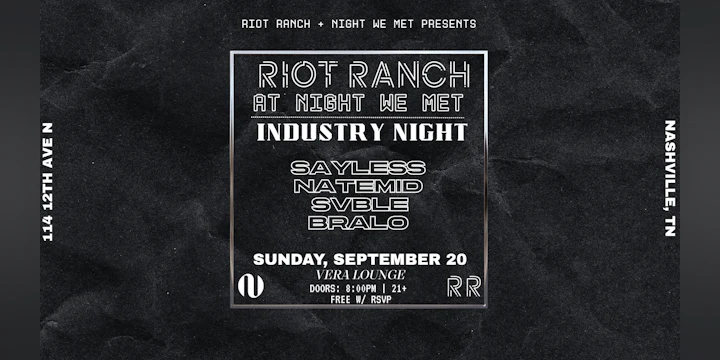 Riot Ranch: Industry Night