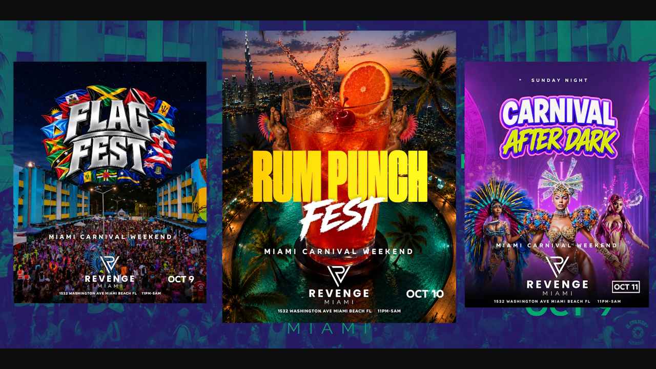 Miami Carnival Weekend Pass | Revenge Miami | Oct 9–11