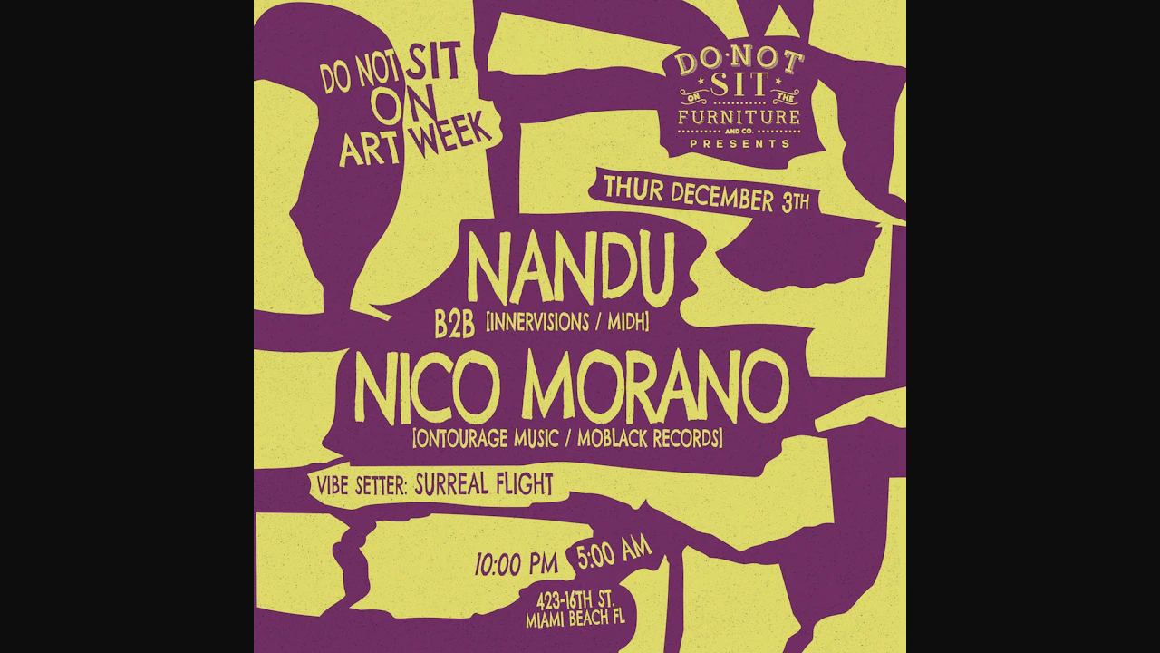 Do Not Sit on Art Week : Nandu b2b Nico Morano